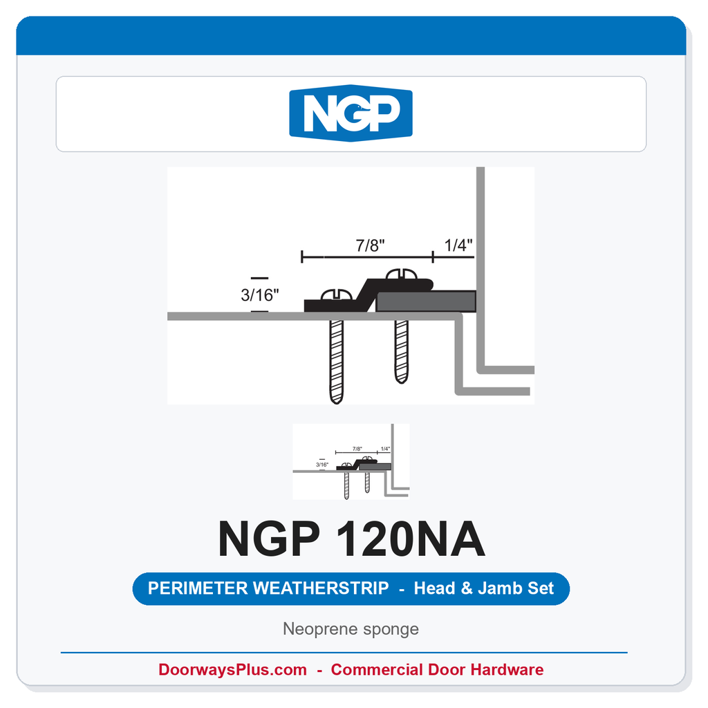 NGP 120NA Neoprene Sponge Perimeter Weatherstrip - Anodized Aluminum | National Guard