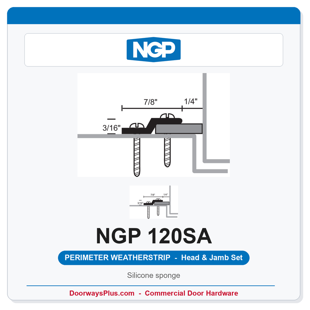 NGP 120SA Silicone Sponge Perimeter Weatherstrip - Anodized Aluminum | National Guard