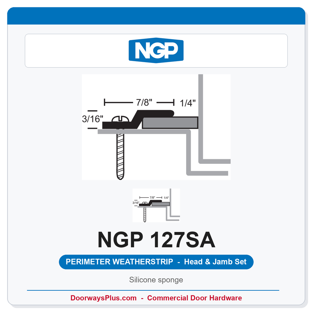 NGP 127SA Silicone Sponge Perimeter Weatherstrip - Anodized Aluminum | National Guard