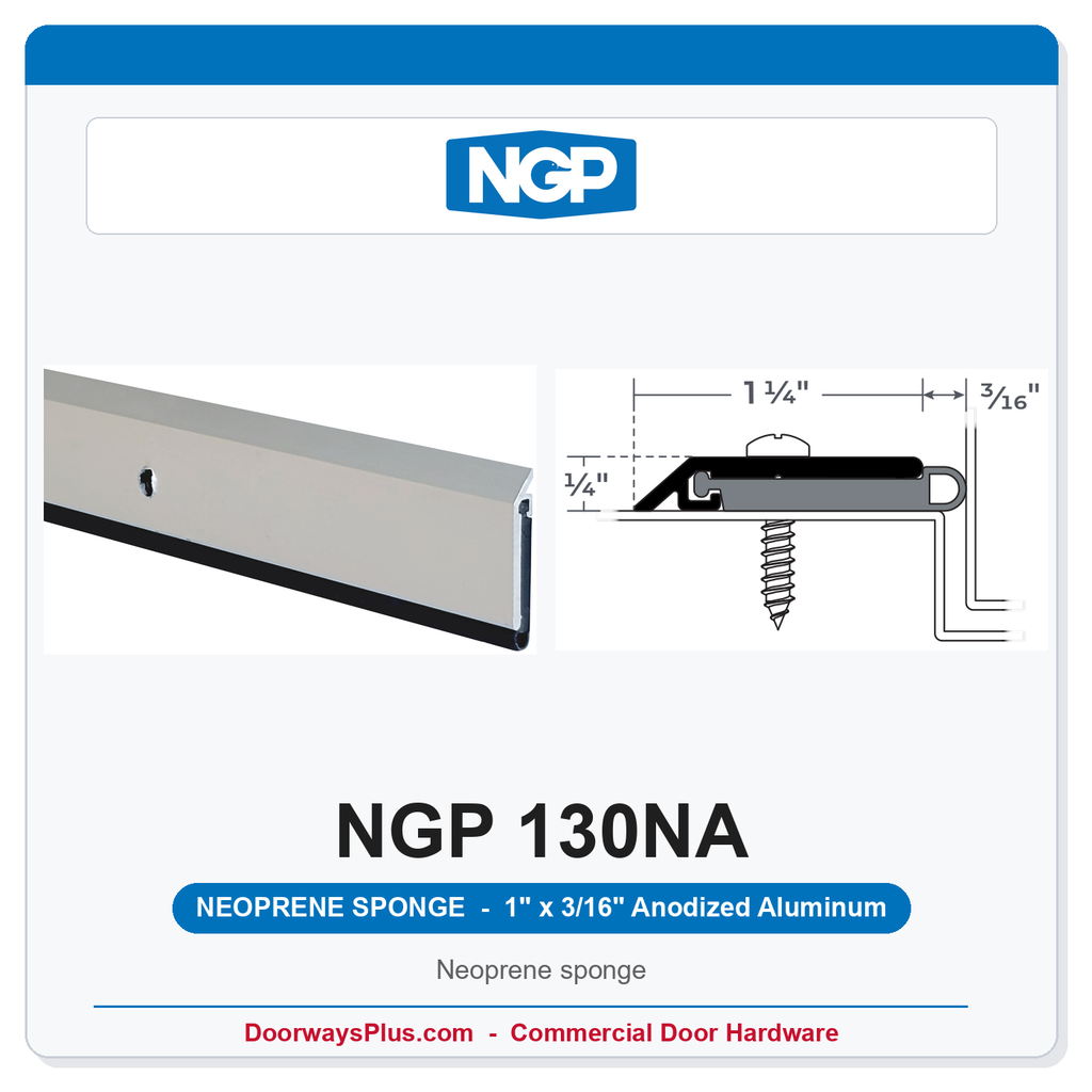 NGP 130NA Neoprene Sponge Perimeter Weatherstrip - Anodized Aluminum | National Guard