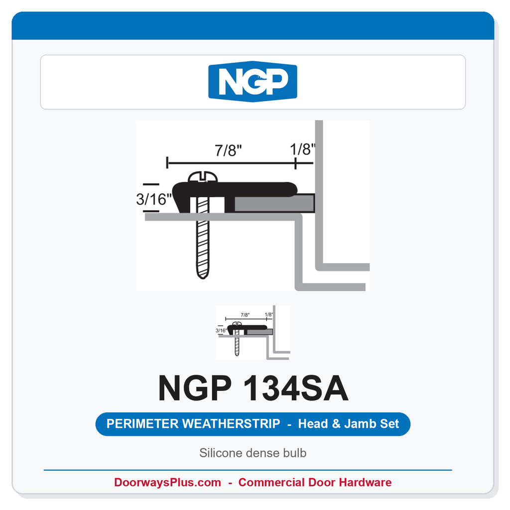 NGP 134SA Silicone Dense Bulb Perimeter Weatherstrip - Anodized Aluminum | National Guard
