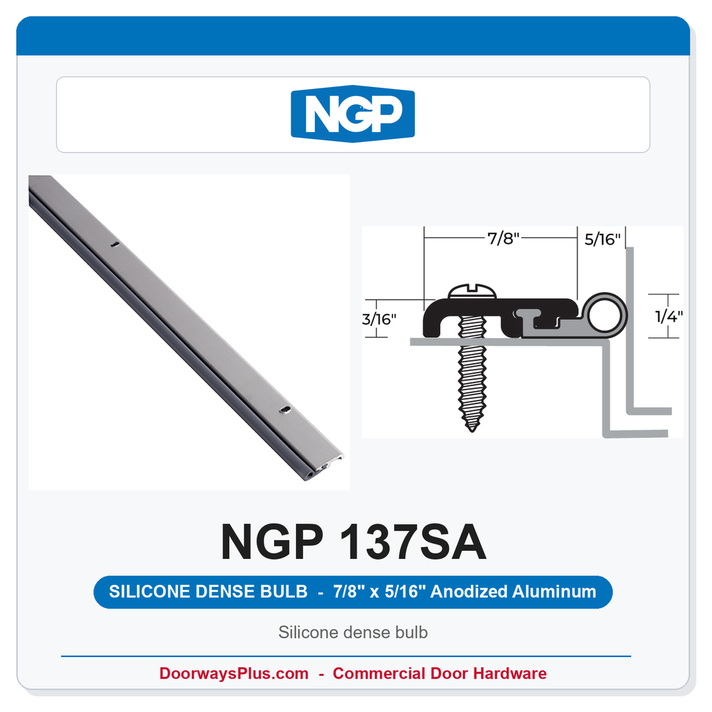 NGP 137SA Silicone Dense Bulb Perimeter Weatherstrip - Anodized Aluminum | National Guard