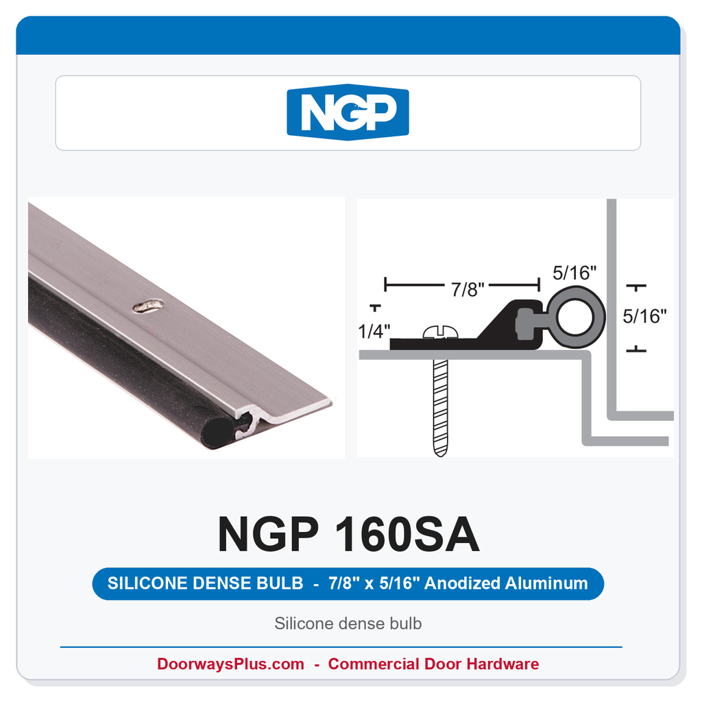 NGP 160SA Silicone Dense Bulb Perimeter Weatherstrip - Anodized Aluminum | National Guard