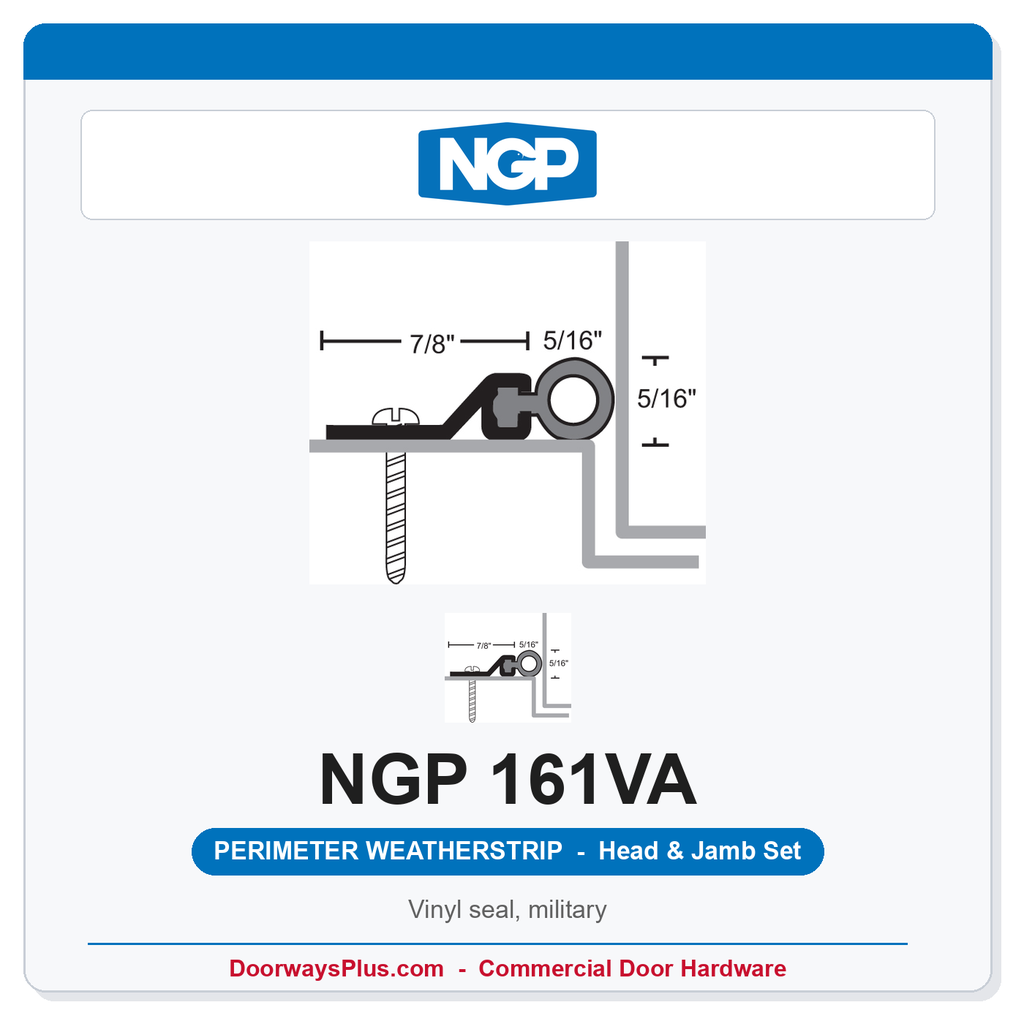 NGP 161VA Vinyl Perimeter Weatherstrip - Anodized Aluminum | National Guard
