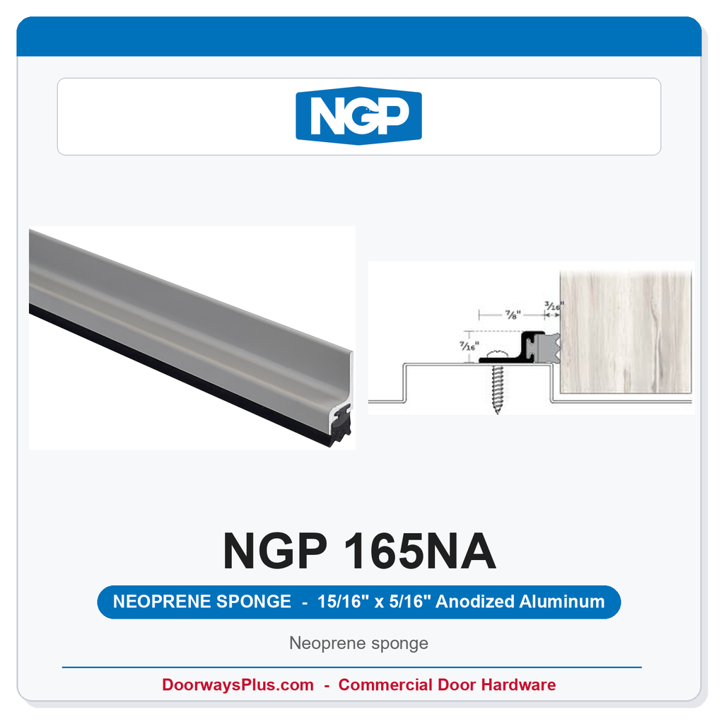 NGP 165NA Neoprene Sponge Perimeter Weatherstrip - Anodized Aluminum | National Guard