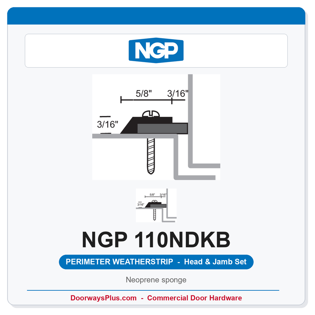 NGP 110NDKB Neoprene Sponge Perimeter Weatherstrip - Dark Bronze | National Guard