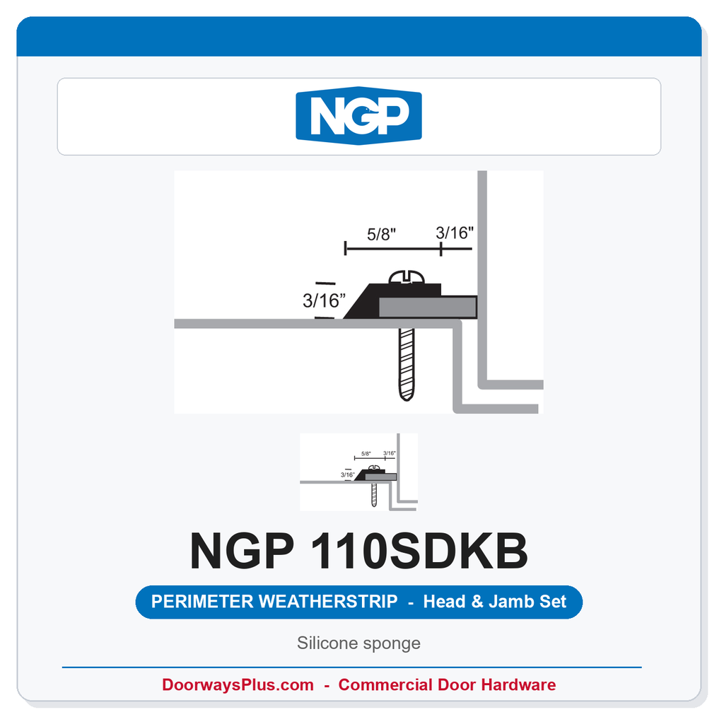 NGP 110SDKB Silicone Sponge Perimeter Weatherstrip - Dark Bronze | National Guard