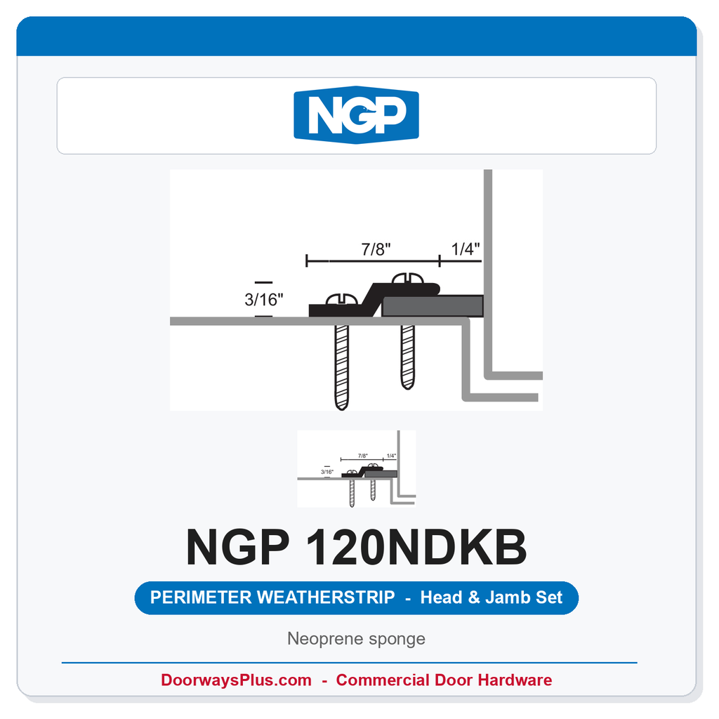 NGP 120NDKB Neoprene Sponge Perimeter Weatherstrip - Dark Bronze | National Guard