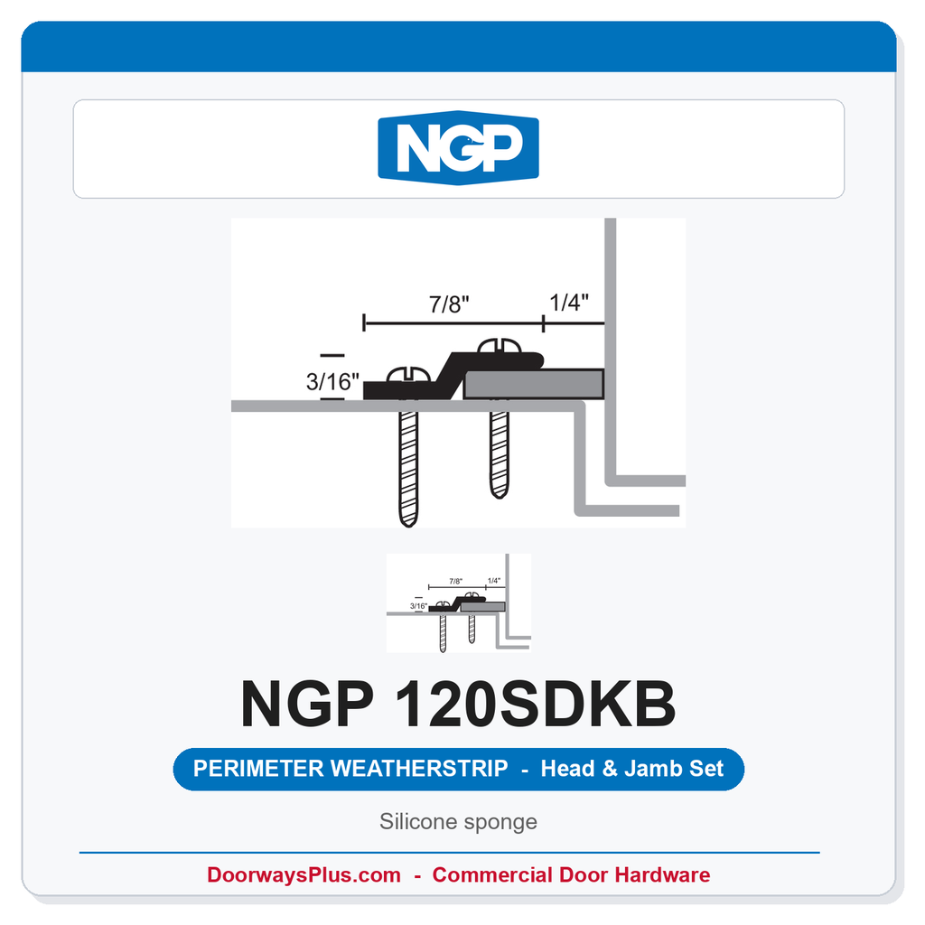NGP 120SDKB Silicone Sponge Perimeter Weatherstrip - Dark Bronze | National Guard