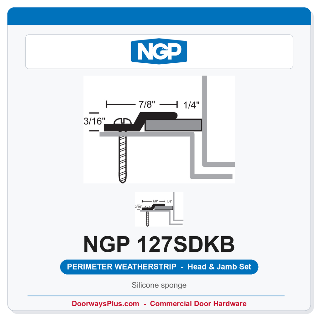 NGP 127SDKB Silicone Sponge Perimeter Weatherstrip - Dark Bronze | National Guard