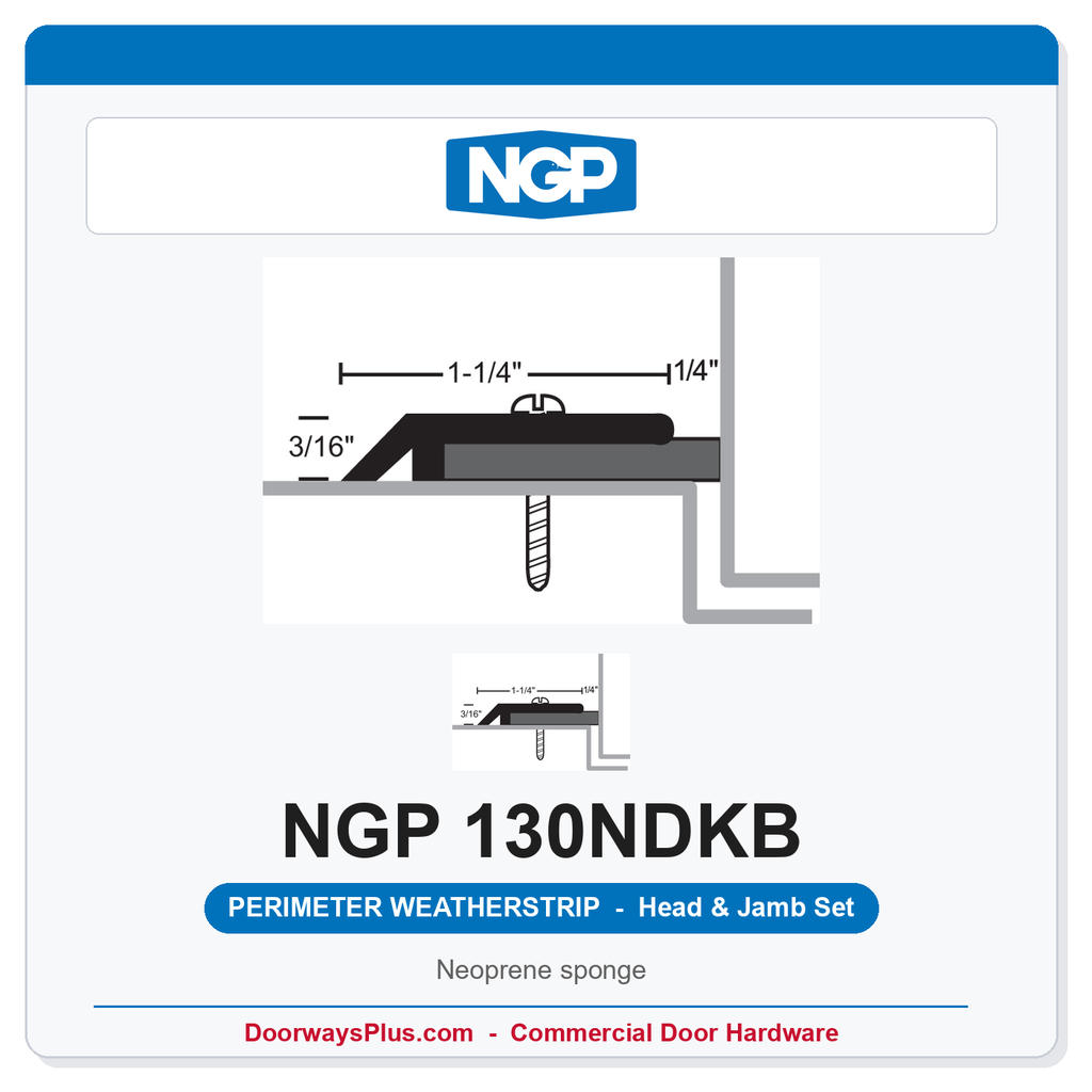 NGP 130NDKB Neoprene Sponge Perimeter Weatherstrip - Dark Bronze | National Guard