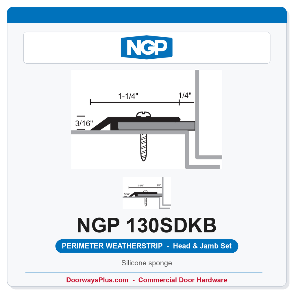 NGP 130SDKB Silicone Sponge Perimeter Weatherstrip - Dark Bronze | National Guard