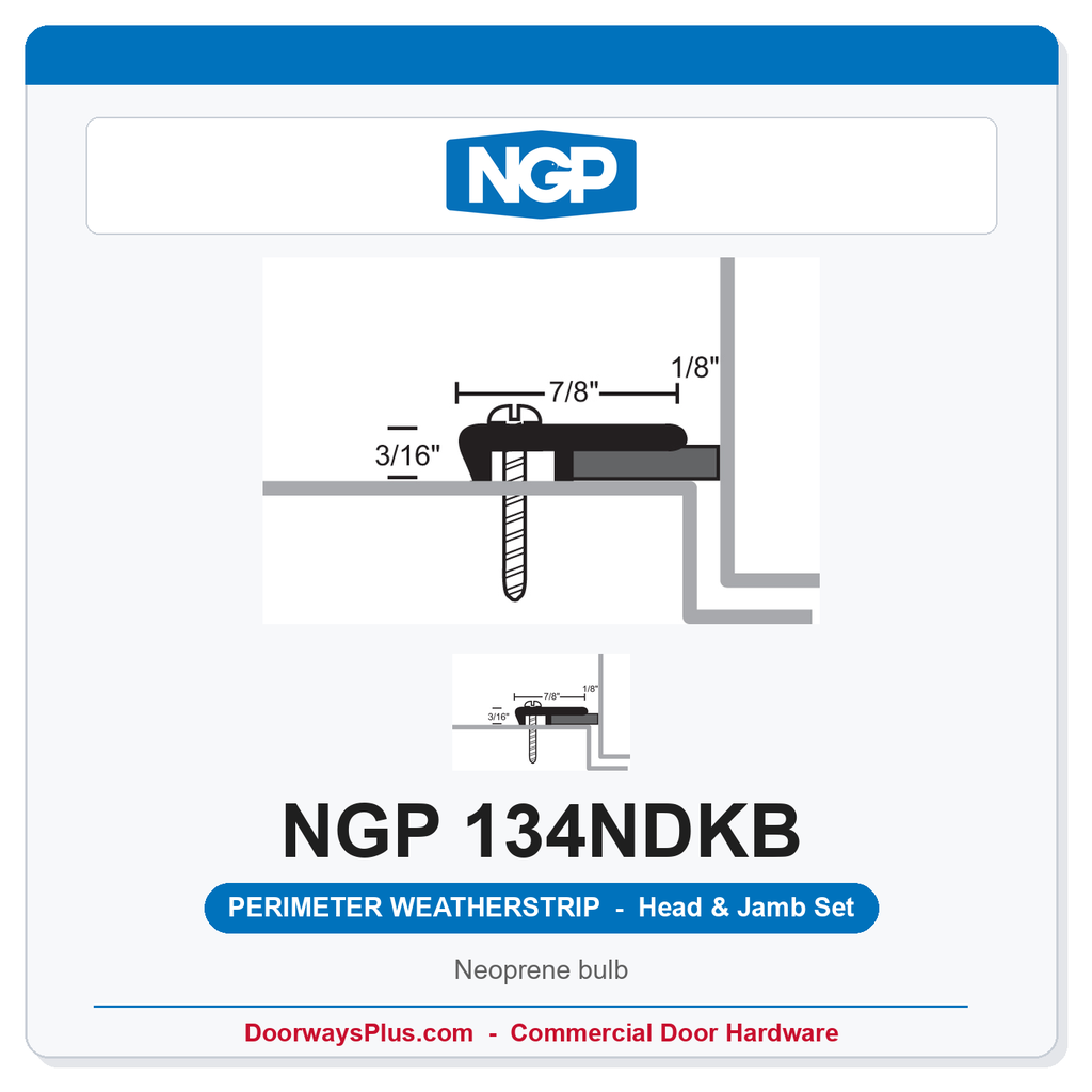 NGP 134NDKB Neoprene Bulb Perimeter Weatherstrip - Dark Bronze | National Guard