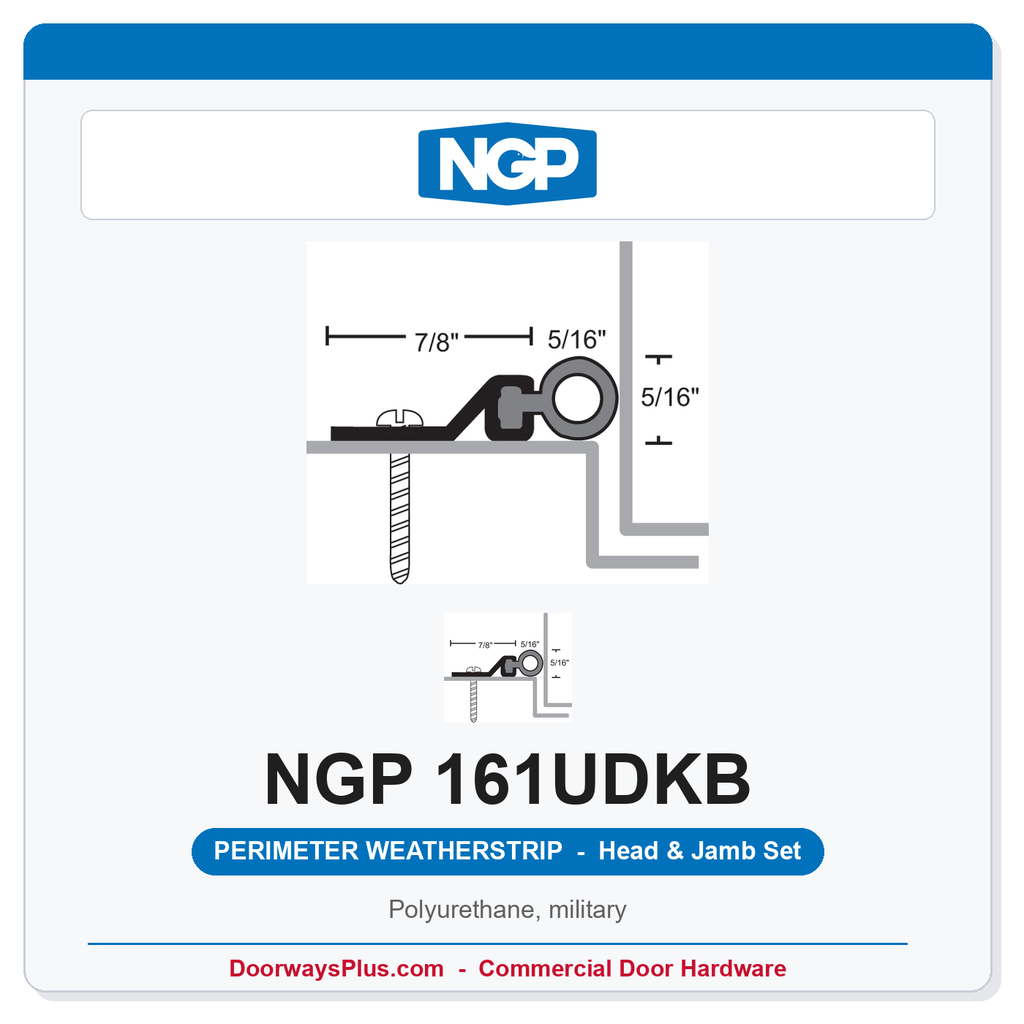 NGP 161UDKB Polyurethane Perimeter Weatherstrip - Dark Bronze | National Guard