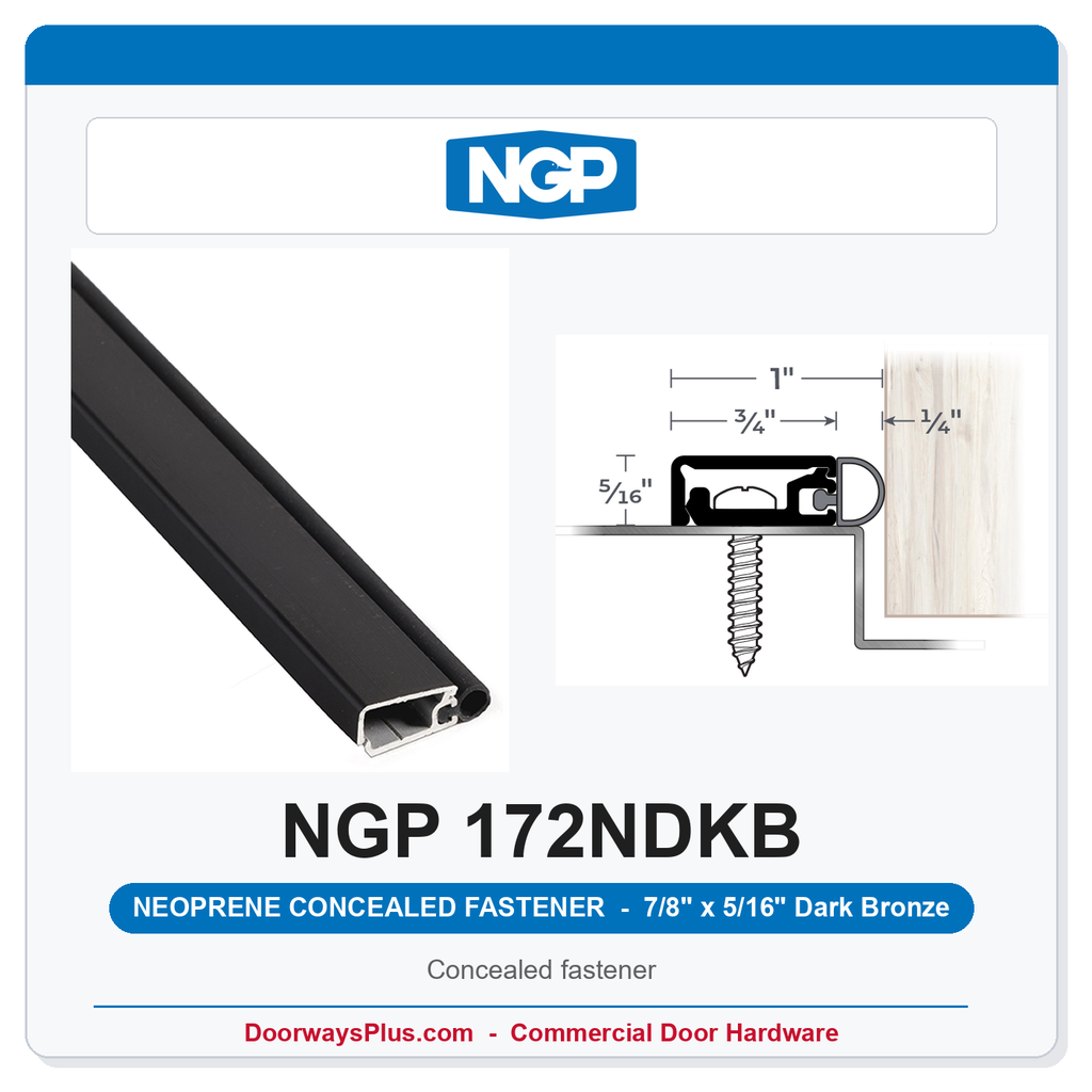NGP 172NDKB Neoprene Concealed Fastener Perimeter Weatherstrip Dark Bronze | National Guard