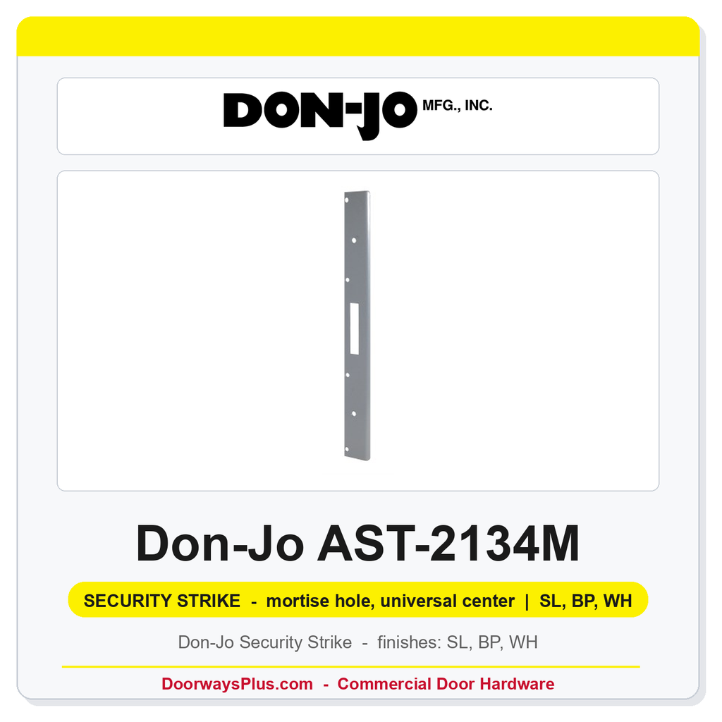 Don-Jo AST-2134M Security Strike | 1-3/4" x 18" | mortise hole, universal center | 13 ga. (.095)