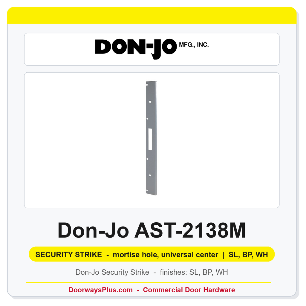 Don-Jo AST-2138M Security Strike | 1-3/8" x 18" | mortise hole, universal center | 13 ga. (.095)