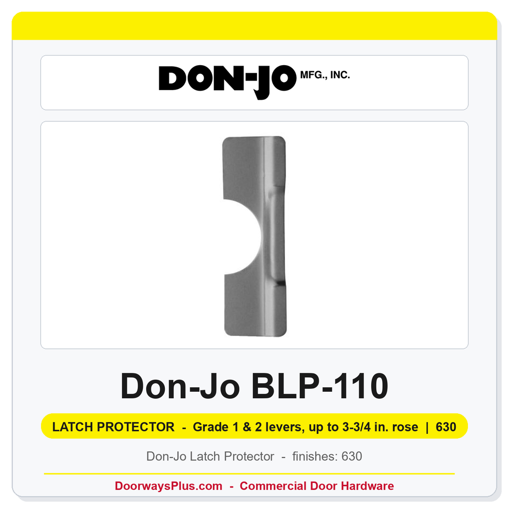 Don-Jo BLP-110 Latch Protector | 3-1/4" x 10" | Grade 1 & 2 levers, up to 3-3/4 in. rose | 12 ga. (.104)