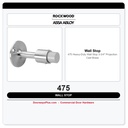 Rockwood 475 Heavy-Duty Wall Stop | 3-3/4" Projection | Cast Brass