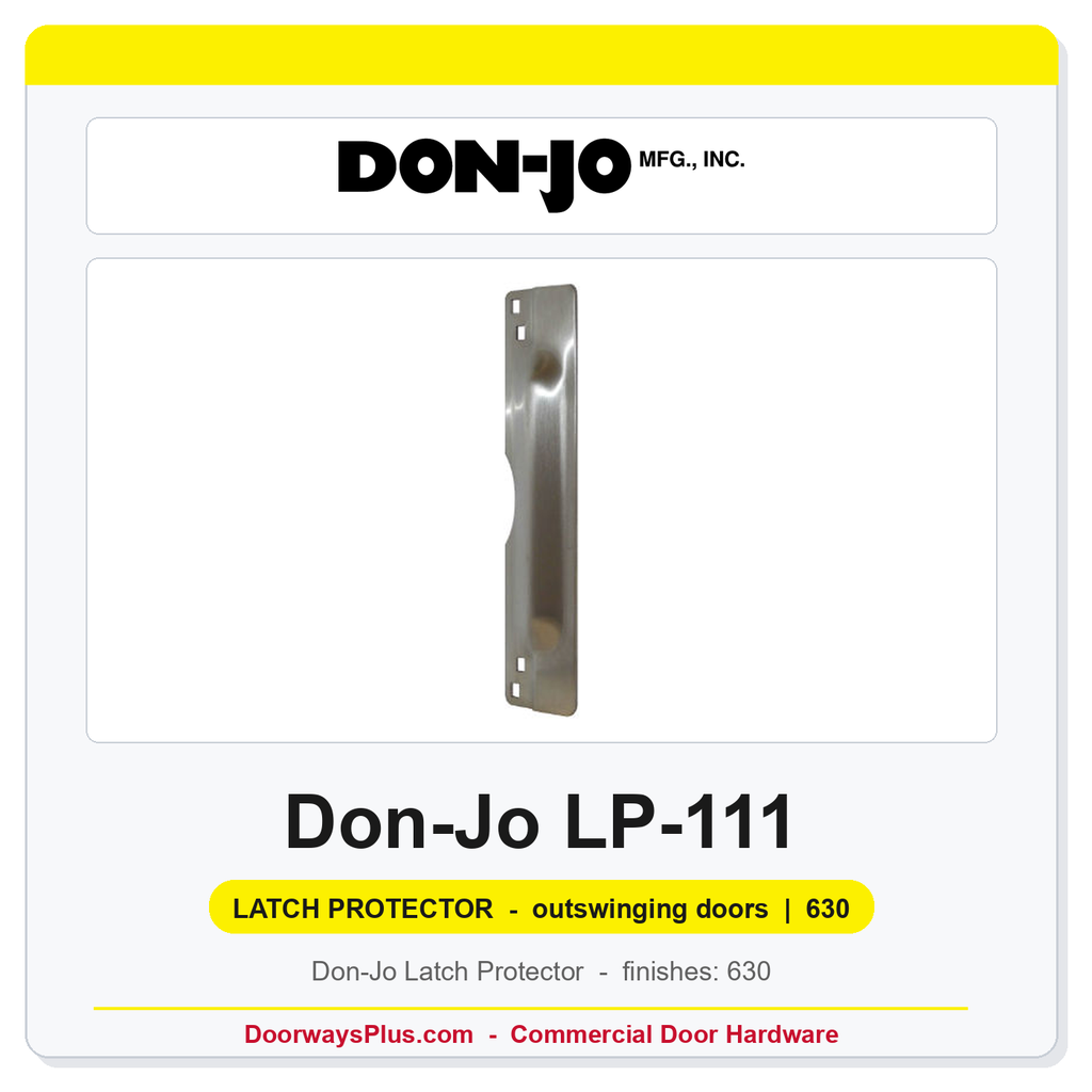 Don-Jo LP-111 Latch Protector | 3" x 11" | outswinging doors | 12 ga. (.104)