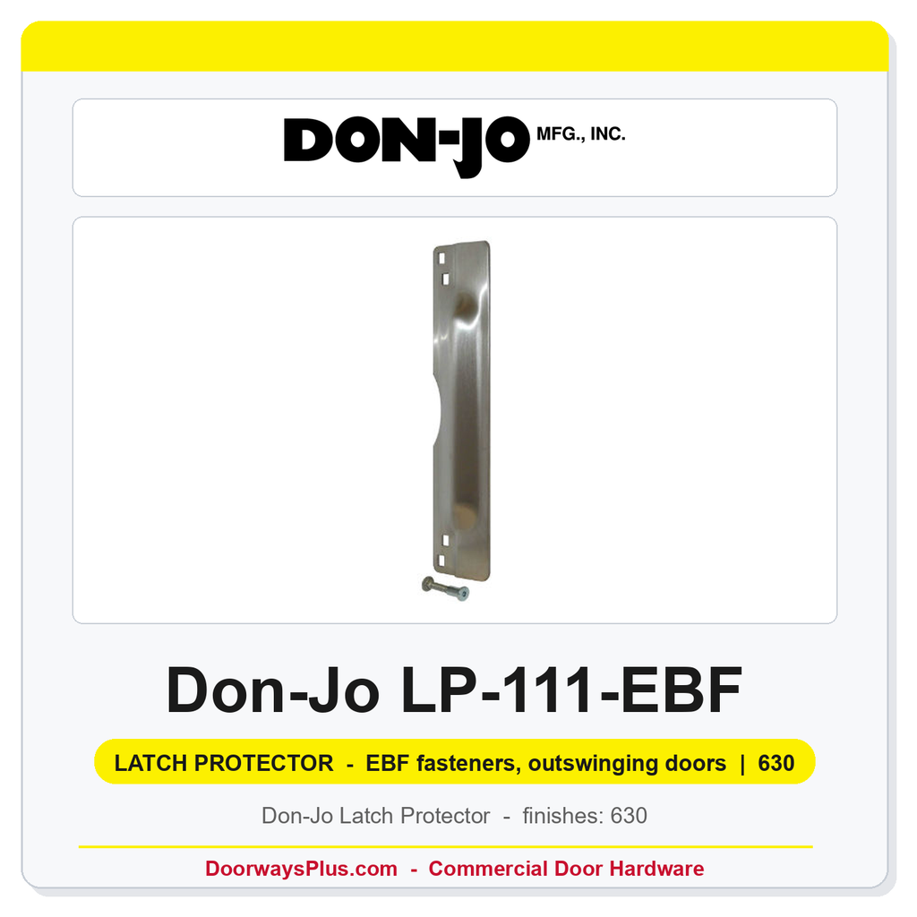 Don-Jo LP-111-EBF Latch Protector | 3" x 11" | EBF fasteners, outswinging doors | 12 ga. (.104)