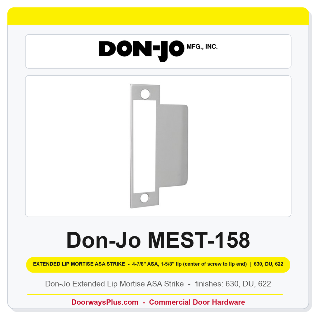 Don-Jo MEST-158 Extended Lip Mortise ASA Strike | 1-5/8" x 4-7/8"