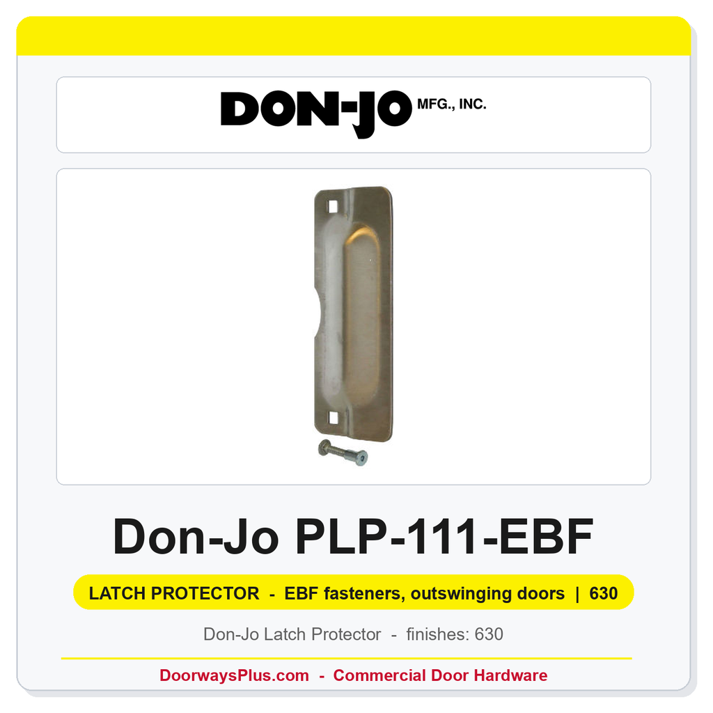 Don-Jo PLP-111-EBF Latch Protector | 3" x 11" | EBF fasteners, outswinging doors | 12 ga. (.104)