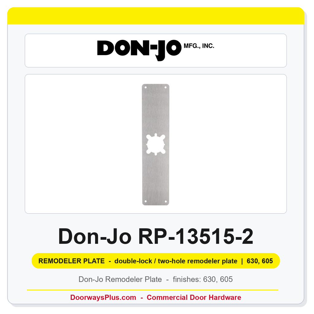 Don-Jo RP-13515-2 Remodeler Plate | 3-1/2" x 15" | double-lock / two-hole remodeler plate | .032"