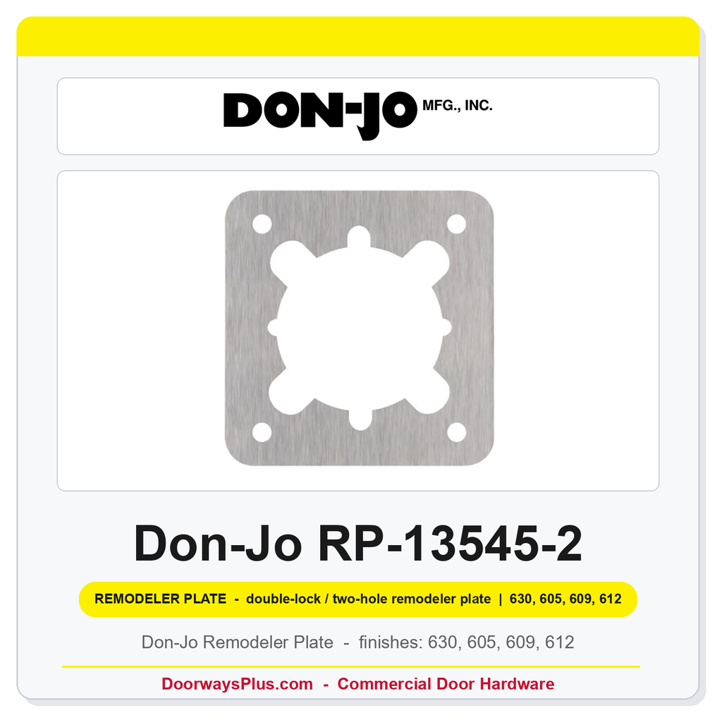 Don-Jo RP-13545-2 Remodeler Plate | 3-1/2" x 4-1/2" | double-lock / two-hole remodeler plate | .032"