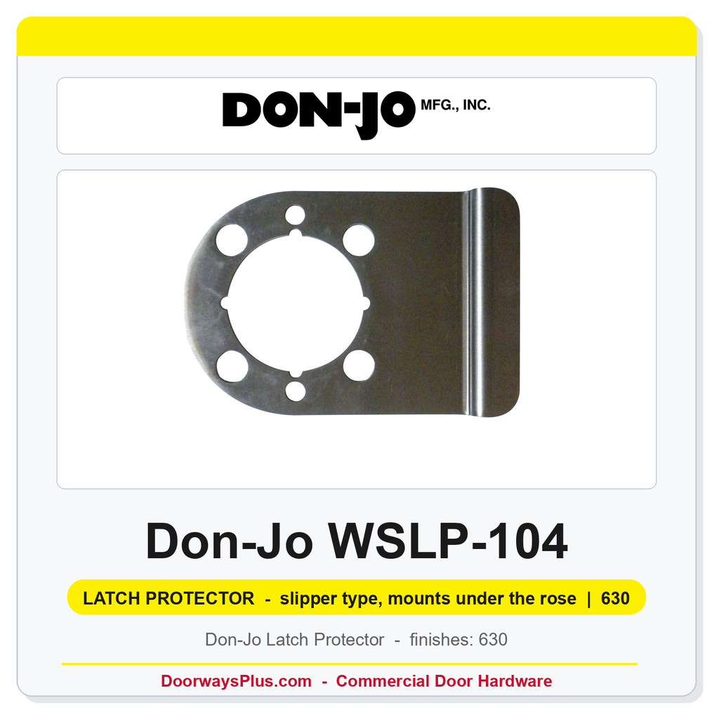 Don-Jo WSLP-104 Latch Protector | 5" x 4" | slipper type, mounts under the rose | 11 ga. (.135)
