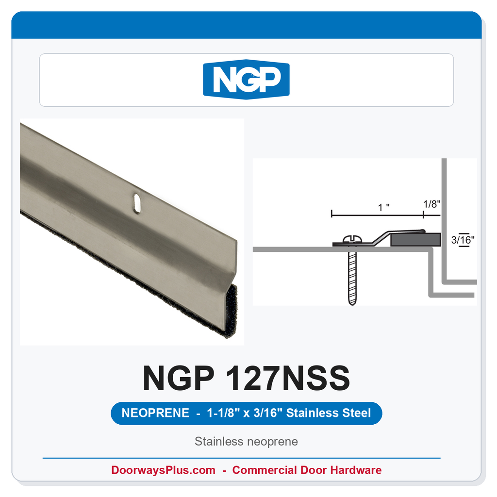 NGP 127NSS Neoprene Perimeter Weatherstrip - Stainless Steel | National Guard