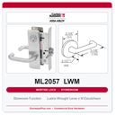Corbin Russwin ML2057 LWM Storeroom or Closet Mortise Lockset | Grade 1 Commercial
