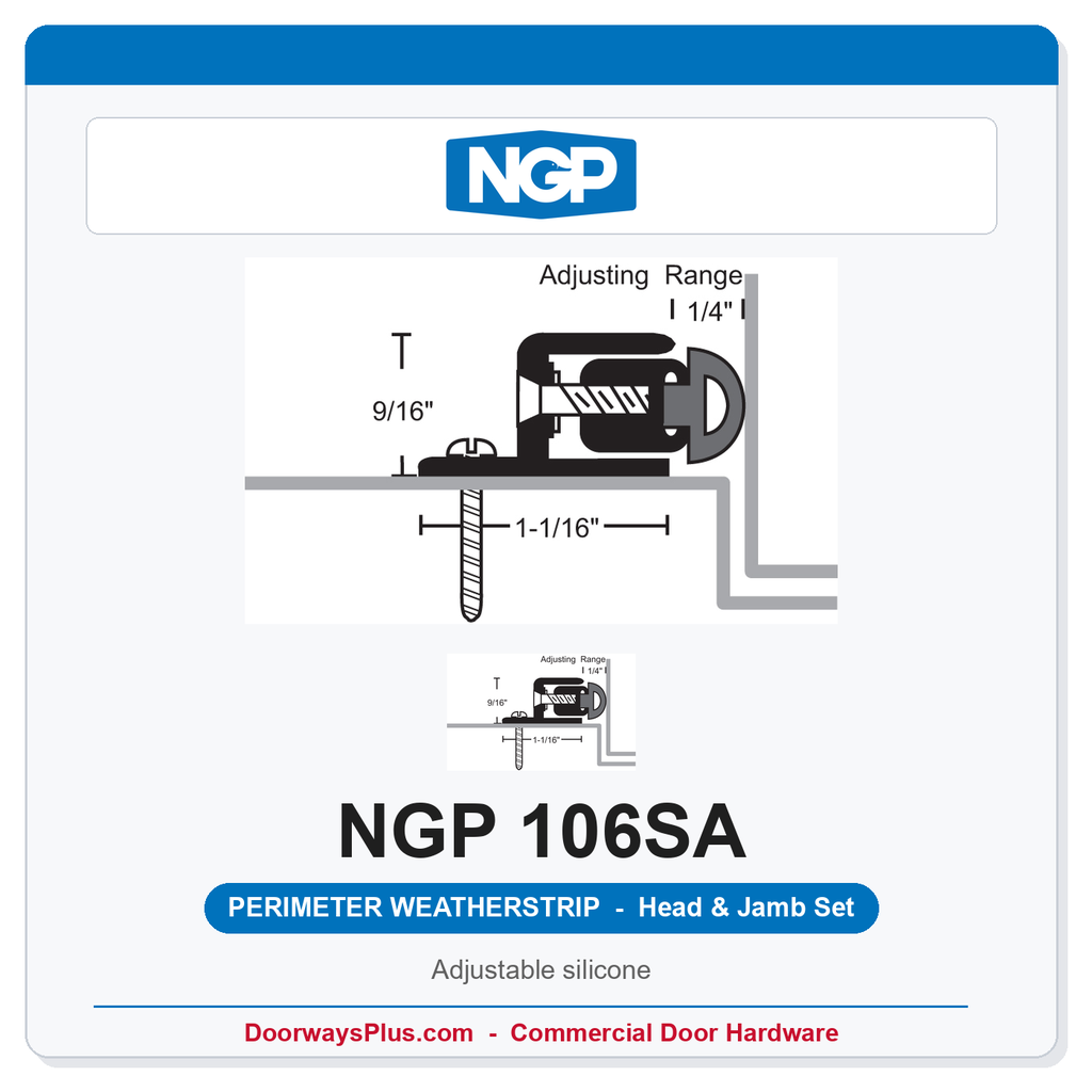 NGP 106SDKB Adjustable Silicone Perimeter Weatherstrip - Dark Bronze | National Guard
