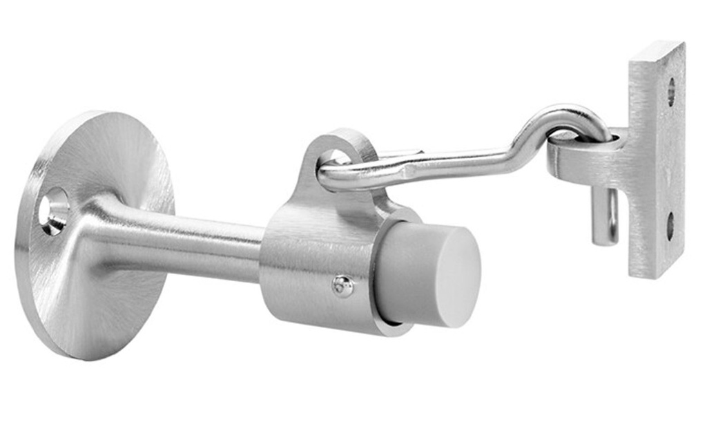 Rockwood 477 Wall Stop & Holder – Satin Chrome (US26D) | Cast Brass