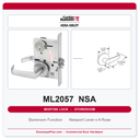 Corbin Russwin ML2057 NSA Storeroom or Closet Mortise Lockset | Grade 1 Commercial