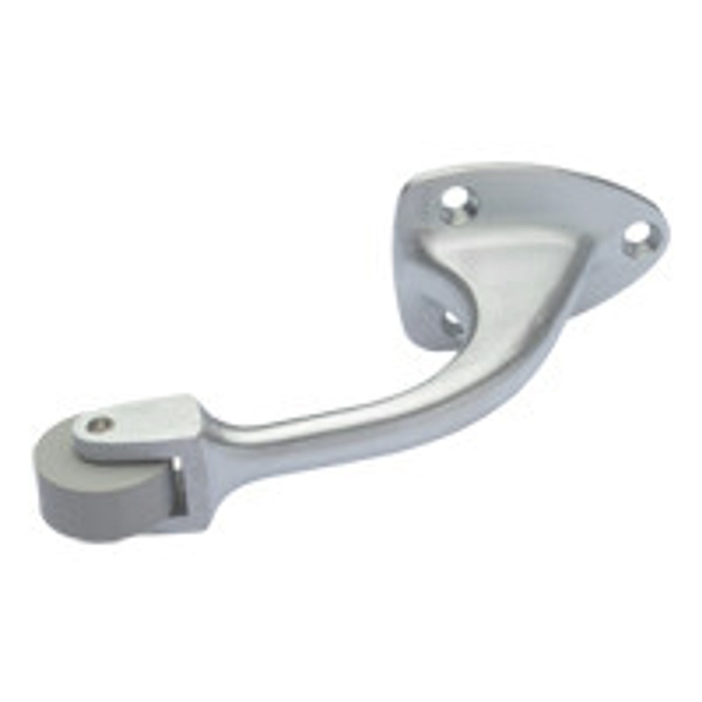 Rockwood 455 Curved Roller Stop – US26D Satin Chrome | Cast Brass