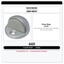 Rockwood 440 Low Dome Floor Stop | Solid Cast Brass | Satin Chrome US26D