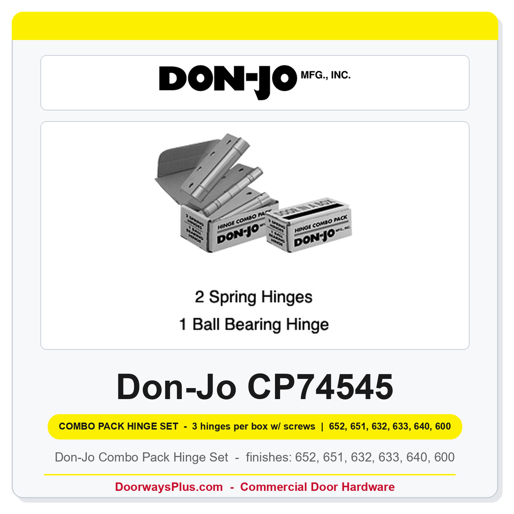 Don-Jo CP74545 Combo Pack Hinge Set | 4-1/2" x 4-1/2" | Steel