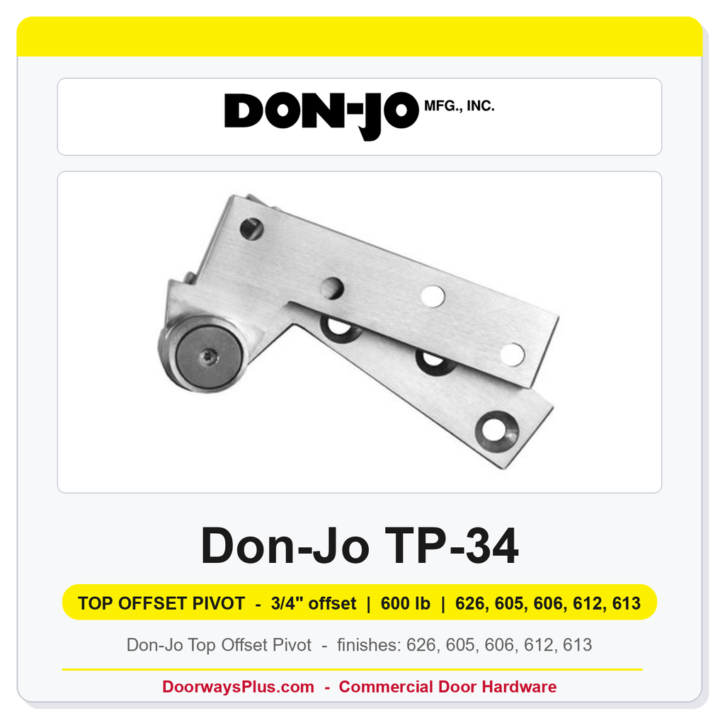 Don-Jo TP-34 Top Offset Pivot | 3/4" offset | 600 lb