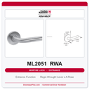 Corbin Russwin ML2051 RWA Entrance or Office Mortise Lockset | Grade 1 Commercial
