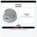 Rockwood 442 High Dome Floor Stop – Solid Brass, Satin Chrome (US26D)