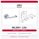 Corbin Russwin ML2051 LSA Entrance or Office Mortise Lockset | Grade 1 Commercial