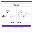 Accentra 4707LN Grade 1 Office Entry Cylindrical Lock – PB Lever | ANSI F109