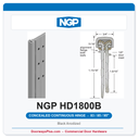 NGP HD1800B Concealed Geared Continuous Hinge Flush Mount 83/85/95" Black Anodized | National Guard