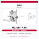 Corbin Russwin ML2055 ASA Classroom Mortise Lockset | Grade 1 Commercial