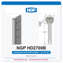 NGP HD2700B Concealed Geared Continuous Hinge Flush Mount 83/85/95" Black Anodized | National Guard