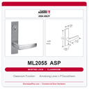 Corbin Russwin ML2055 ASP Classroom Mortise Lockset | Grade 1 Commercial