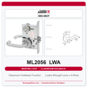 Corbin Russwin ML2056 LWA Classroom Holdback Mortise Lockset | Grade 1 Commercial