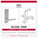 Corbin Russwin ML2056 RWM Classroom Holdback Mortise Lockset | Grade 1 Commercial