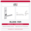 Corbin Russwin ML2056 RSR Classroom Holdback Mortise Lockset | Grade 1 Commercial